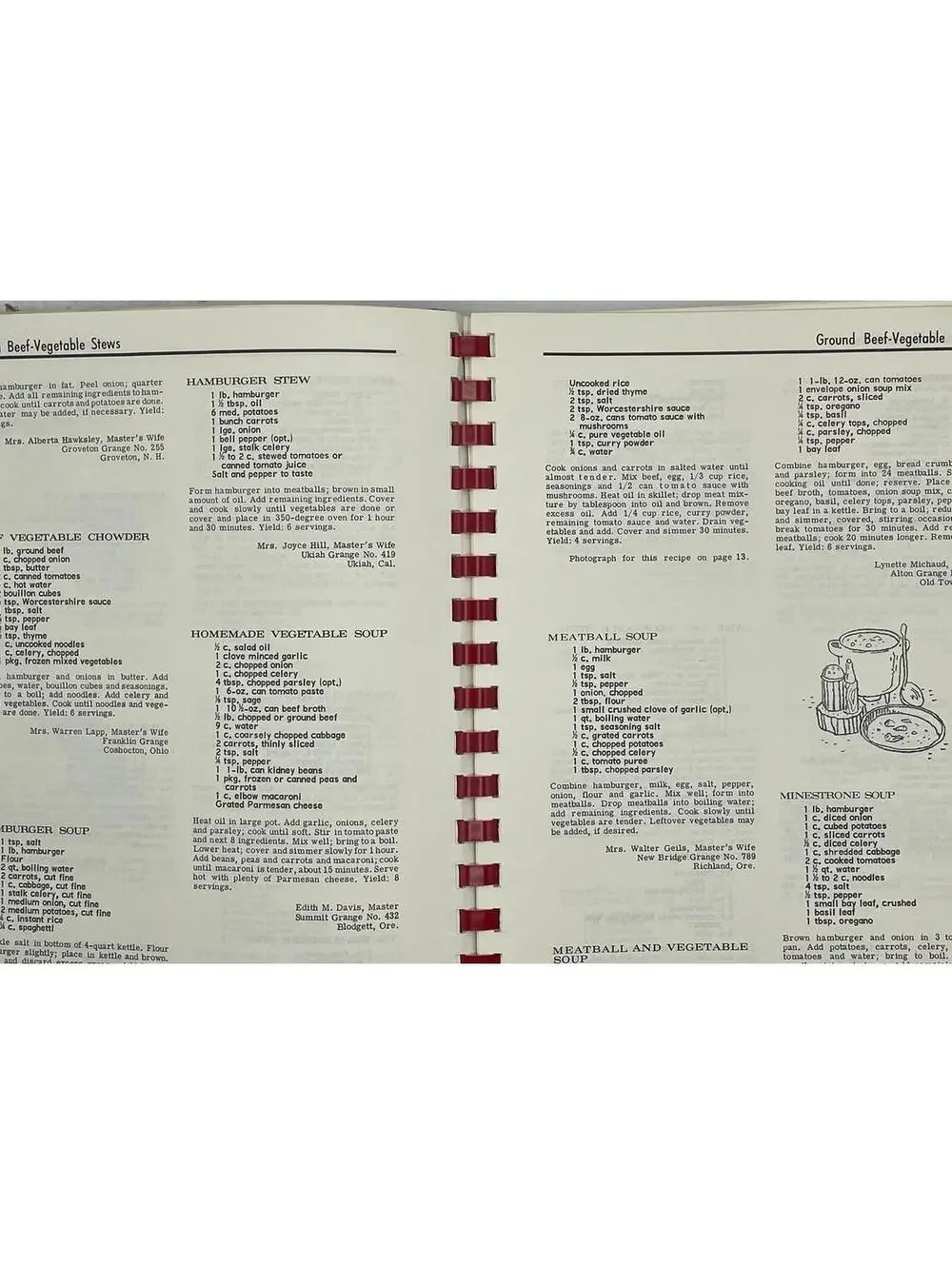 Vintage 1968 Grange Cookbook: Meats, Seafood, Local Recipes